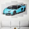 23104-NF Lamborghini Aventador Blue Car - 5 Panel Canvas Art Wall Decor