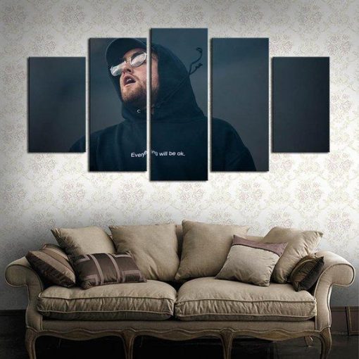 22237-NF Mac Miller 3 Music - 5 Panel Canvas Art Wall Decor