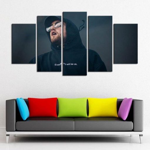 22237-NF Mac Miller 3 Music - 5 Panel Canvas Art Wall Decor