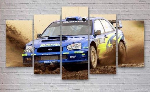 23098-NF Subaru WRX Rally Car - 5 Panel Canvas Art Wall Decor