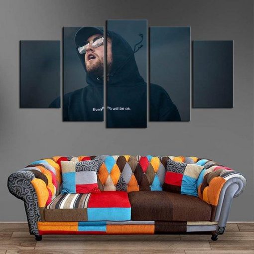 22237-NF Mac Miller 3 Music - 5 Panel Canvas Art Wall Decor