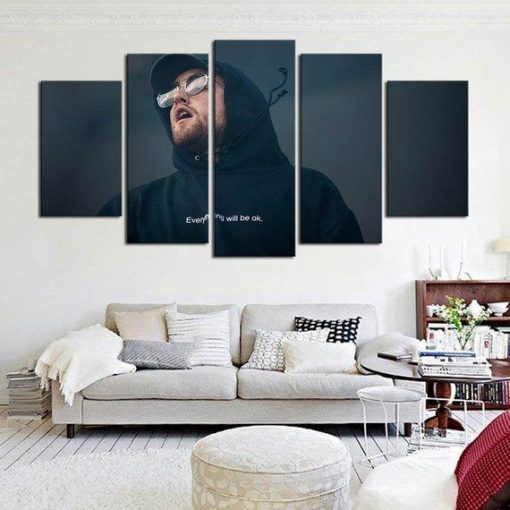 22237-NF Mac Miller 3 Music - 5 Panel Canvas Art Wall Decor