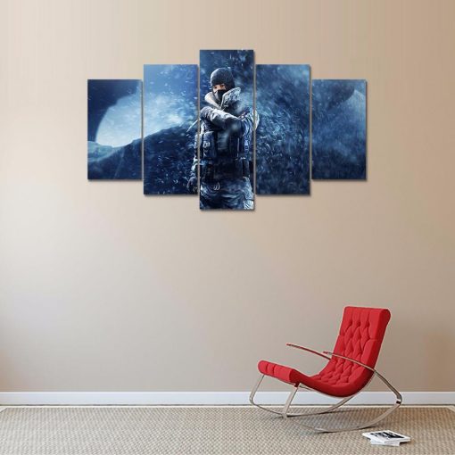 22446-NF In The Snow Tom Clancy’s Rainbow Six Siege Gaming - 5 Panel Canvas Art Wall Decor