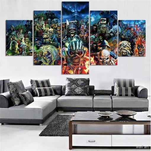 22321-NF Iron Maiden Band Rock Music - 5 Panel Canvas Art Wall Decor