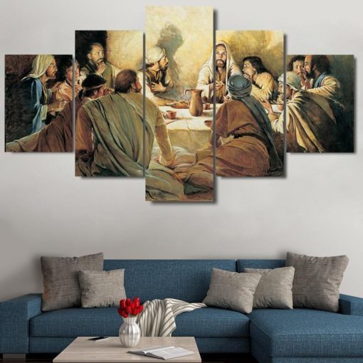 22731-NF Jesus The Last Supper 4 - 5 Panel Canvas Art Wall Decor