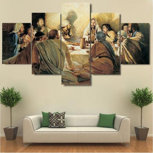 22731-NF Jesus The Last Supper 4 - 5 Panel Canvas Art Wall Decor