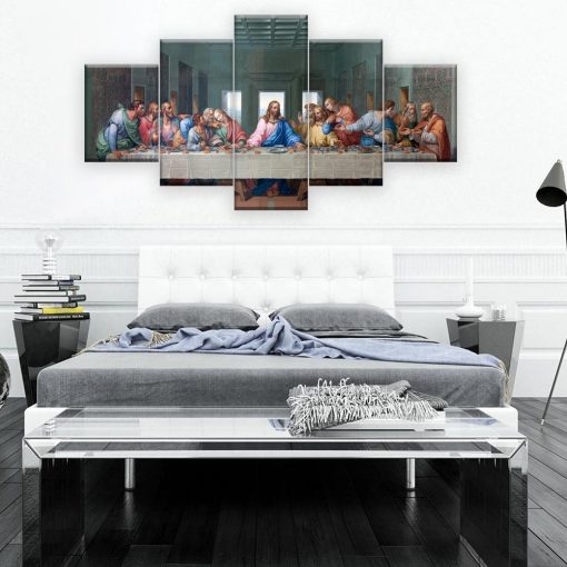23432-NF Jesus The Last Supper 5 - 5 Panel Canvas Art Wall Decor