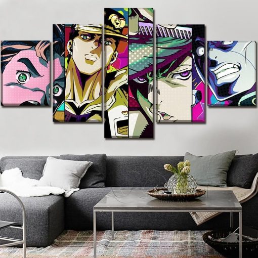 22245-NF JoJo’s Bizarre Adventure 3 Anime - 5 Panel Canvas Art Wall Decor