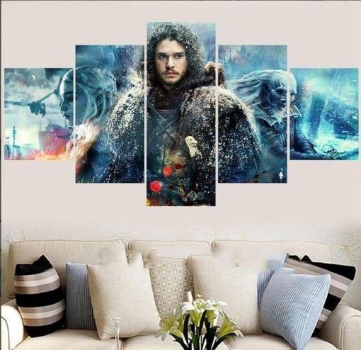22973-NF Jon Snow Game Of Thrones Movie - 5 Panel Canvas Art Wall Decor
