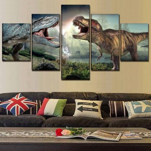 23423-NF Jurassic World 2 Dinosaurs Movie - 5 Panel Canvas Art Wall Decor