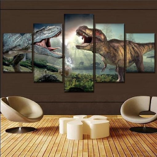 23423-NF Jurassic World 2 Dinosaurs Movie - 5 Panel Canvas Art Wall Decor
