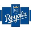 23410-NF Kansas City Royals Logo Baseball - 5 Panel Canvas Art Wall Decor