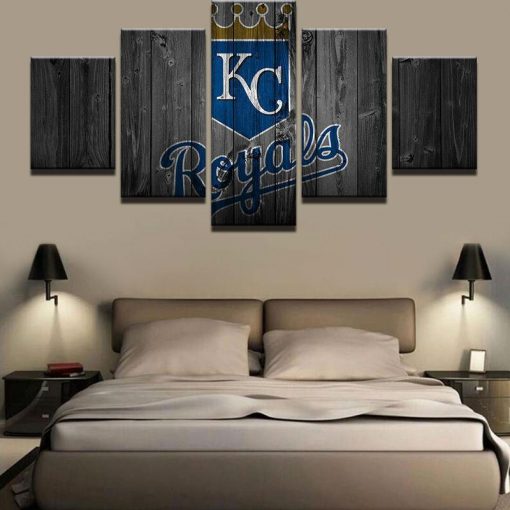 22722-NF Kansas City Royals Baseball - 5 Panel Canvas Art Wall Decor