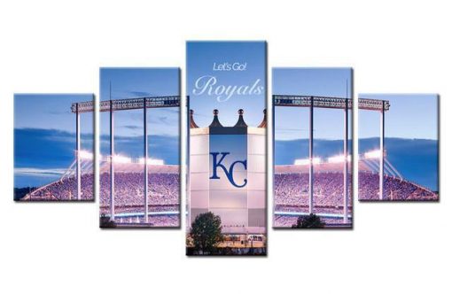 22444-NF Kansas City Royals Stadium Baseball - 5 Panel Canvas Art Wall Decor