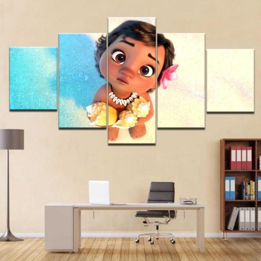 22495-NF Kids Room Moana Disney - 5 Panel Canvas Art Wall Decor