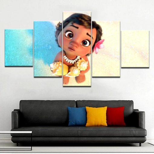 22495-NF Kids Room Moana Disney - 5 Panel Canvas Art Wall Decor