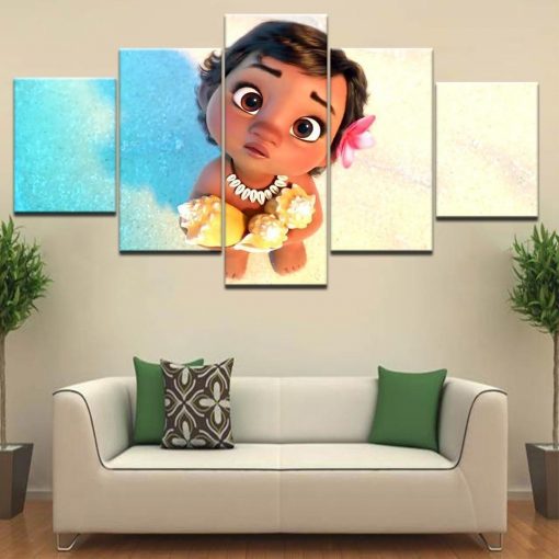 22495-NF Kids Room Moana Disney - 5 Panel Canvas Art Wall Decor