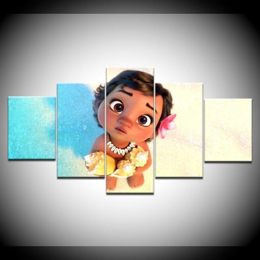 22495-NF Kids Room Moana Disney - 5 Panel Canvas Art Wall Decor