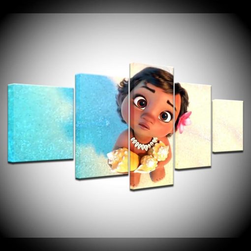 22495-NF Kids Room Moana Disney - 5 Panel Canvas Art Wall Decor