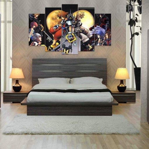 22500-NF Kingdom Hearts Cartoon - 5 Panel Canvas Art Wall Decor