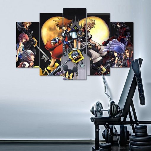 22500-NF Kingdom Hearts Cartoon - 5 Panel Canvas Art Wall Decor