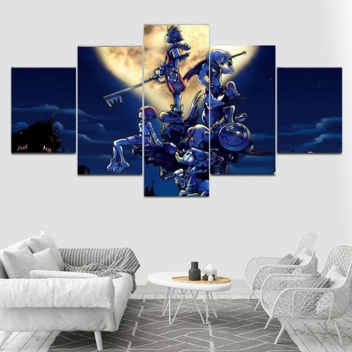 22262-NF Kingdom Hearts Poster 3 Gaming - 5 Panel Canvas Art Wall Decor