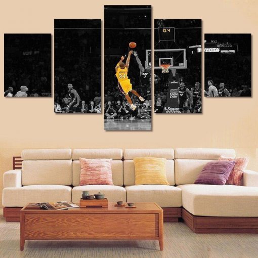 22230-NF Kobe Bryant LA Lakers Buzzer Beater Sport - 5 Panel Canvas Art Wall Decor