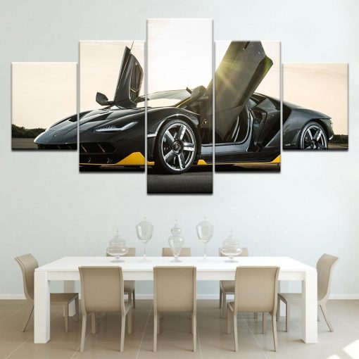 22377-NF Lamborghini Centenario Car & Motor - 5 Panel Canvas Art Wall Decor