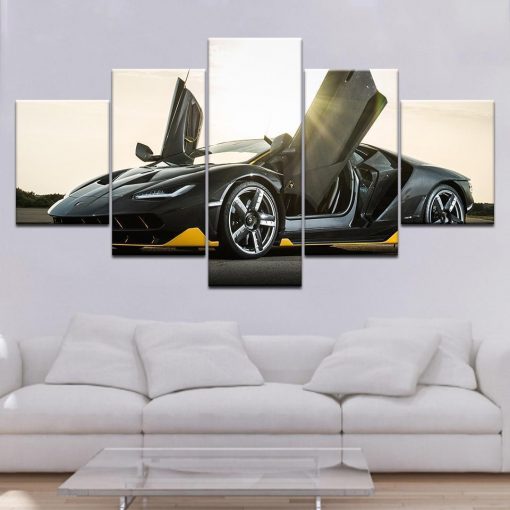 22377-NF Lamborghini Centenario Car & Motor - 5 Panel Canvas Art Wall Decor