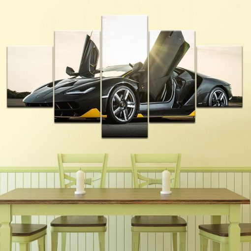 22377-NF Lamborghini Centenario Car & Motor - 5 Panel Canvas Art Wall Decor