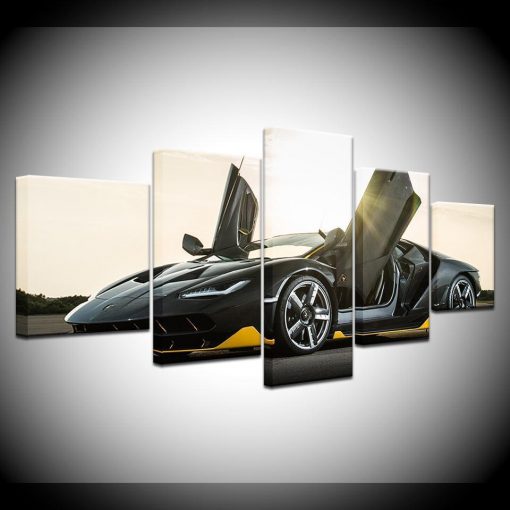 22377-NF Lamborghini Centenario Car & Motor - 5 Panel Canvas Art Wall Decor