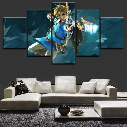 22726-NF Legend Of Zelda Breath Of The Wild 2 Gaming - 5 Panel Canvas Art Wall Decor