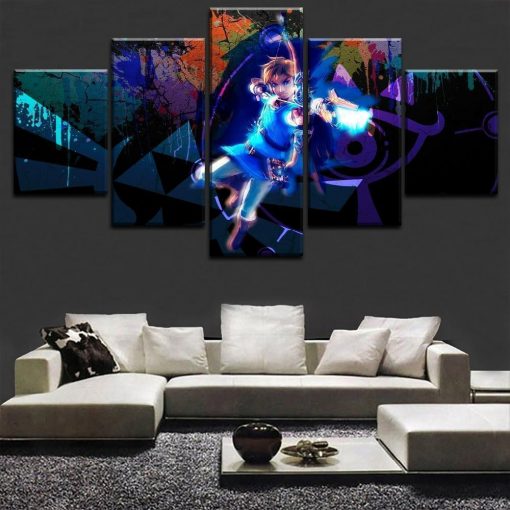 22967-NF Legend Of Zelda Breath Of The Wild 4 Gaming - 5 Panel Canvas Art Wall Decor