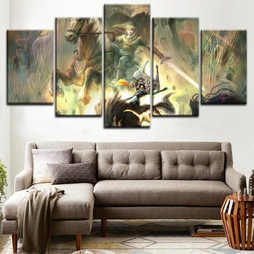 23418-NF Legend Of Zelda The Wind Waker Gaming - 5 Panel Canvas Art Wall Decor