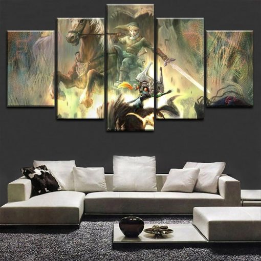 23418-NF Legend Of Zelda The Wind Waker Gaming - 5 Panel Canvas Art Wall Decor