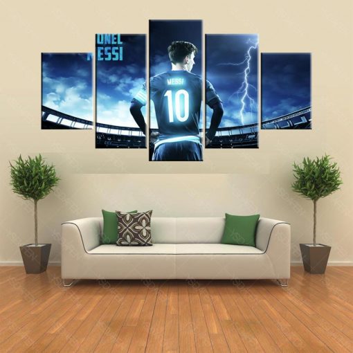 23405-NF Lionel Messi M10 Soccer - 5 Panel Canvas Art Wall Decor