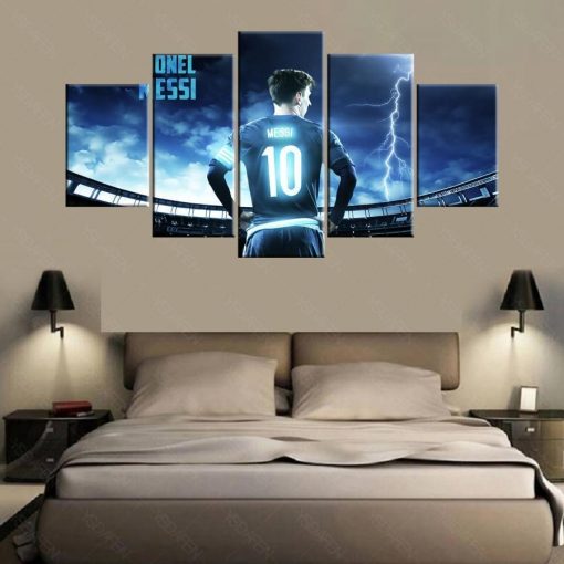 23405-NF Lionel Messi M10 Soccer - 5 Panel Canvas Art Wall Decor