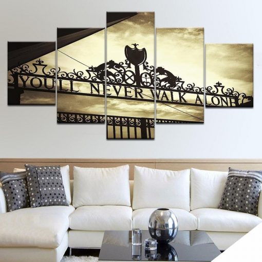 22582-NF Liverpool You’ll Never Walk Alone Sport - 5 Panel Canvas Art Wall Decor