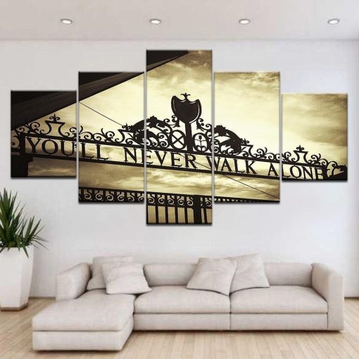 22582-NF Liverpool You’ll Never Walk Alone Sport - 5 Panel Canvas Art Wall Decor