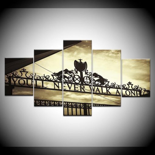 22582-NF Liverpool You’ll Never Walk Alone Sport - 5 Panel Canvas Art Wall Decor