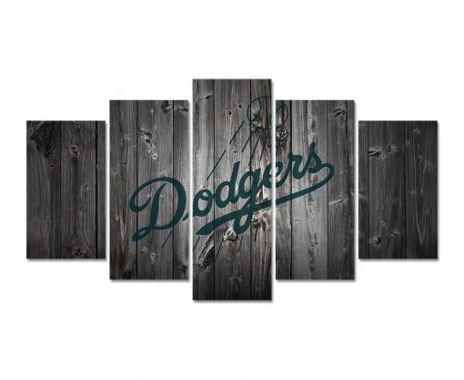 22665-NF Los Angeles Dodgers Logo Poster Baseball - 5 Panel Canvas Art Wall Decor
