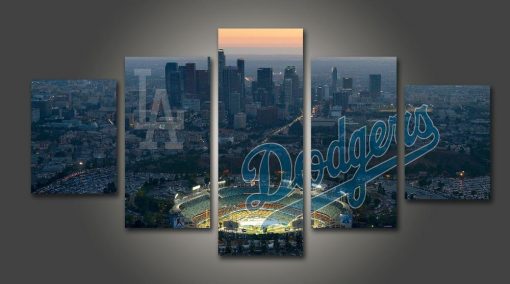22331-NF Los Angeles Dodgers Stadium Baseball - 5 Panel Canvas Art Wall Decor