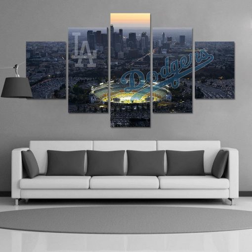 22331-NF Los Angeles Dodgers Stadium Baseball - 5 Panel Canvas Art Wall Decor