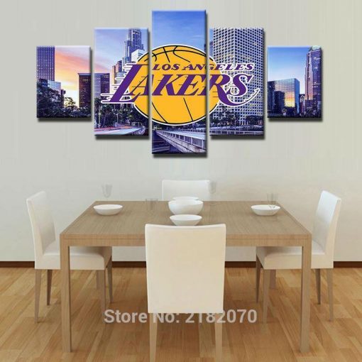 22859-NF Los Angeles Lakers NBA Basketball - 5 Panel Canvas Art Wall Decor