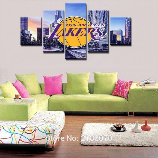 22859-NF Los Angeles Lakers NBA Basketball - 5 Panel Canvas Art Wall Decor