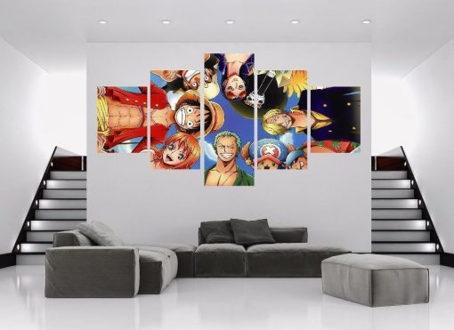 22560-NF Luffy Gangs One Piece Anime - 5 Panel Canvas Art Wall Decor