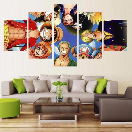 22560-NF Luffy Gangs One Piece Anime - 5 Panel Canvas Art Wall Decor