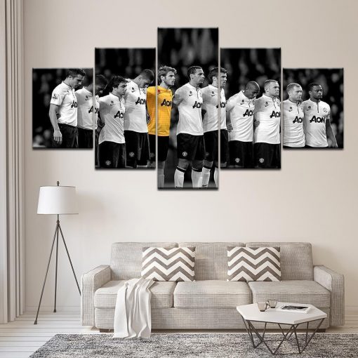 22493-NF Manchester United Legendary Team Soccer - 5 Panel Canvas Art Wall Decor