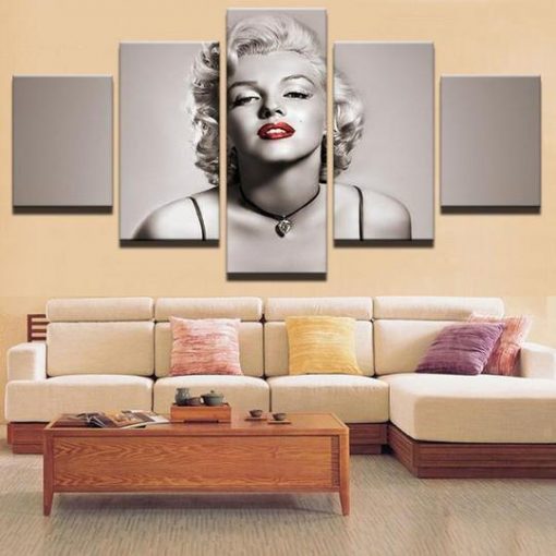 23395-NF Marilyn Monroe 7 Celebrity - 5 Panel Canvas Art Wall Decor