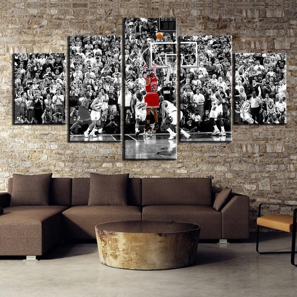 Michael Jordan Best Moment Celebrity 5 Panel Canvas Art Wall Decor Canvas Storm